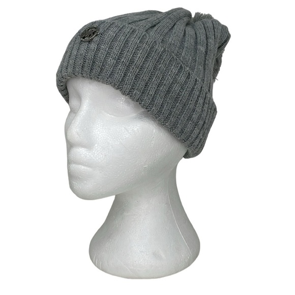 Michael Michael Kors Beanie NWT Grey Knit Hat with Pompom Winter Snow - Picture 6 of 10